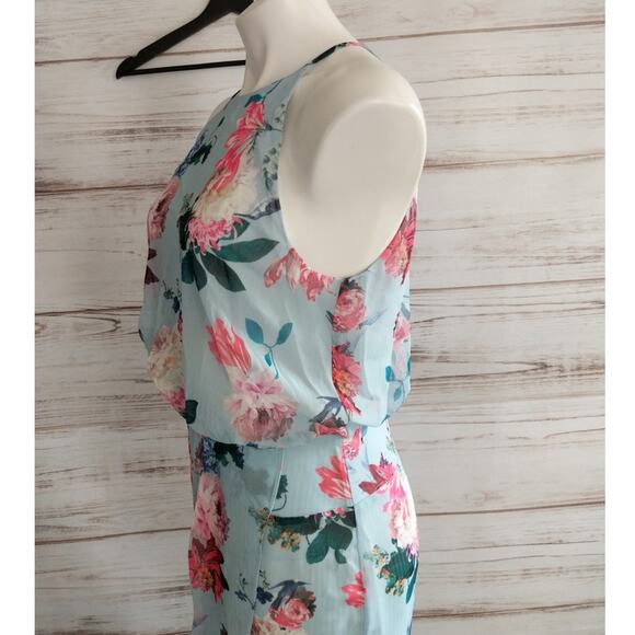 NWOT Chelsea28 Blue Floral Print Drape Dress - Picture 5 of 5